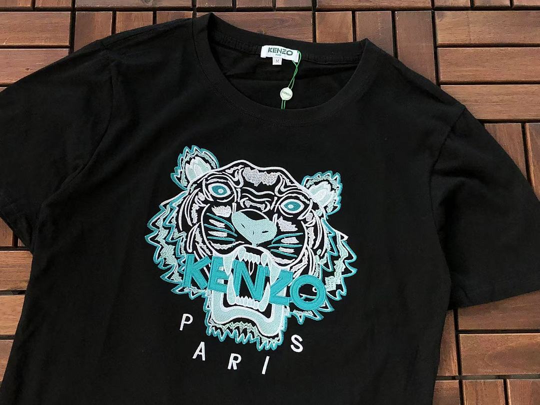 Black Blue Tiger Graphic Kenzo T-Shirt 2