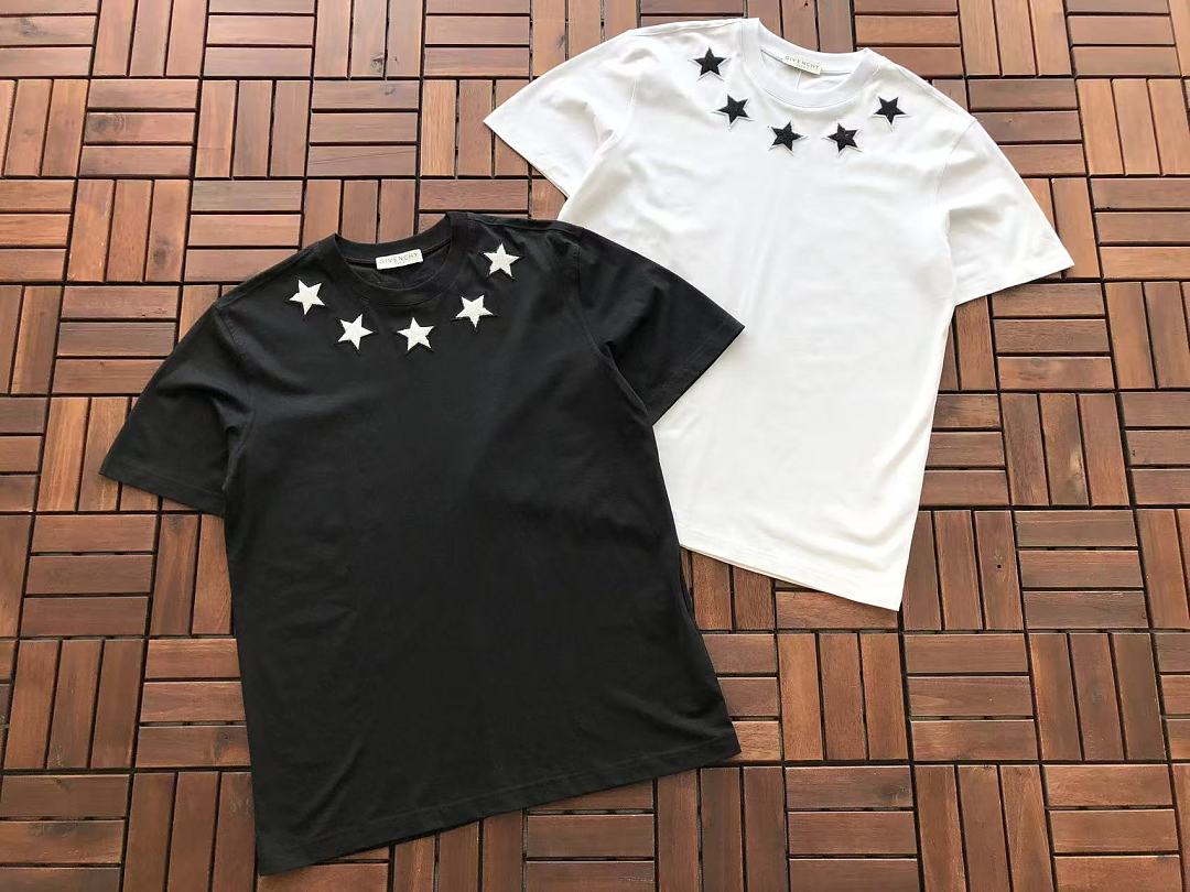 Black White Star Collar Givenchy T-Shirt