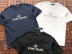 Black White Script Logo Stone Island T-Shirt