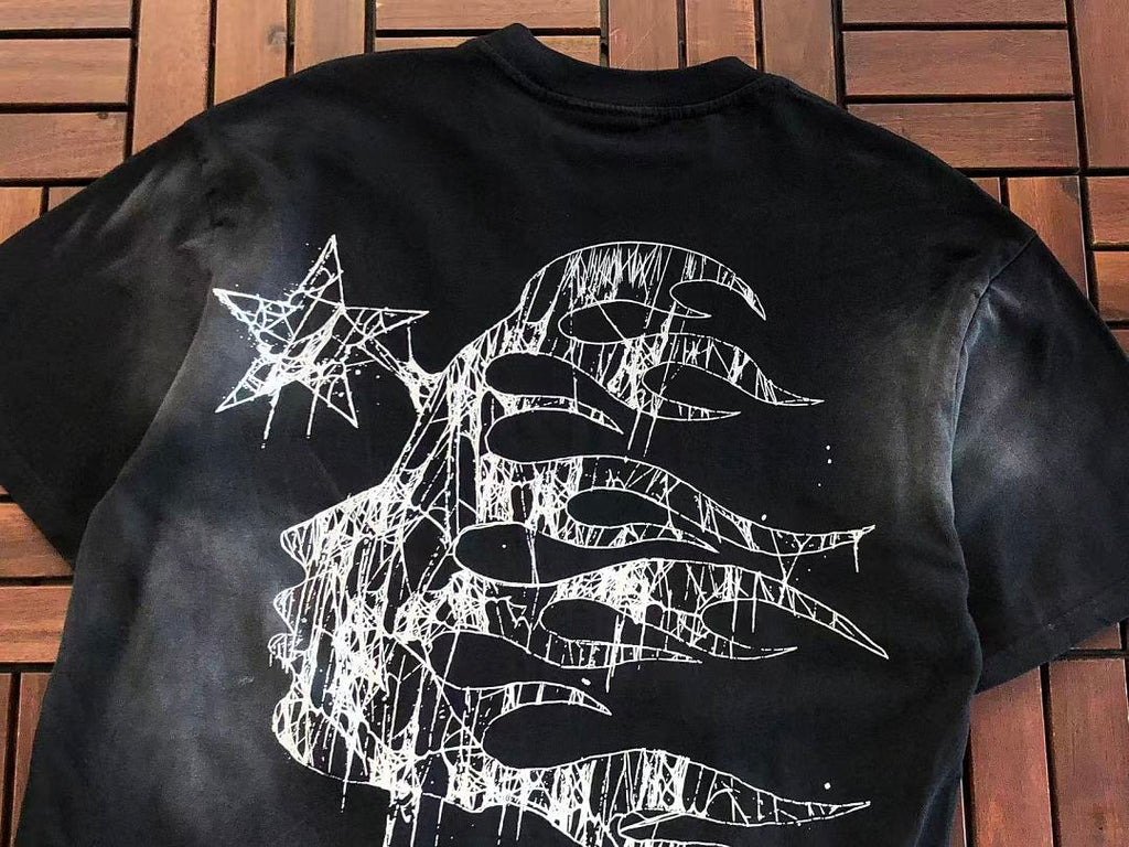 Black Skeleton Hand Graphic Hellstar T-Shirt