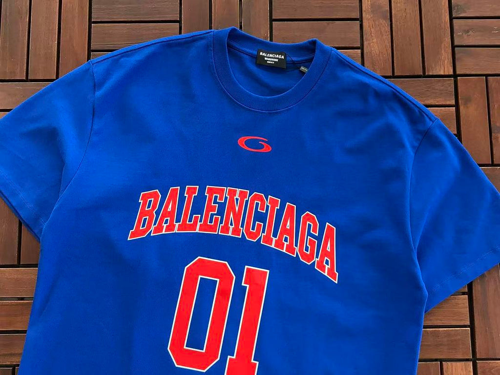 Blue Football Graphic Balenciaga T-Shirt