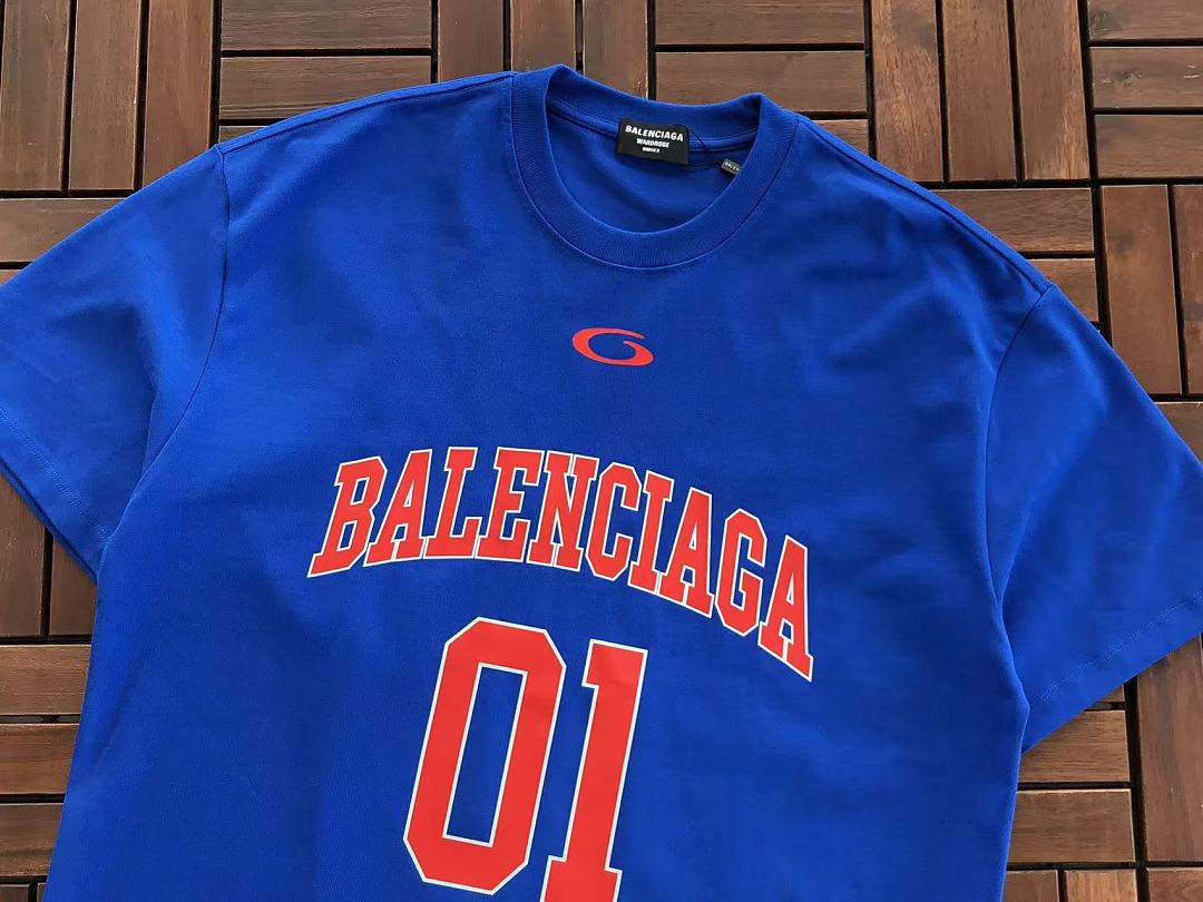 Blue Football Graphic Balenciaga T-Shirt