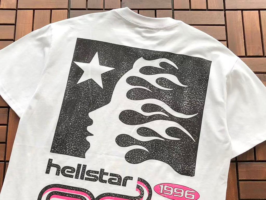 White Pink Logo Hellstar T-Shirt