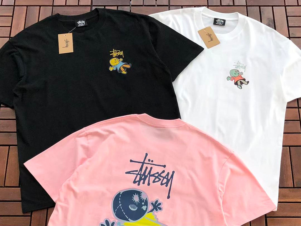 Pink Yellow Graphic Stussy T-Shirt