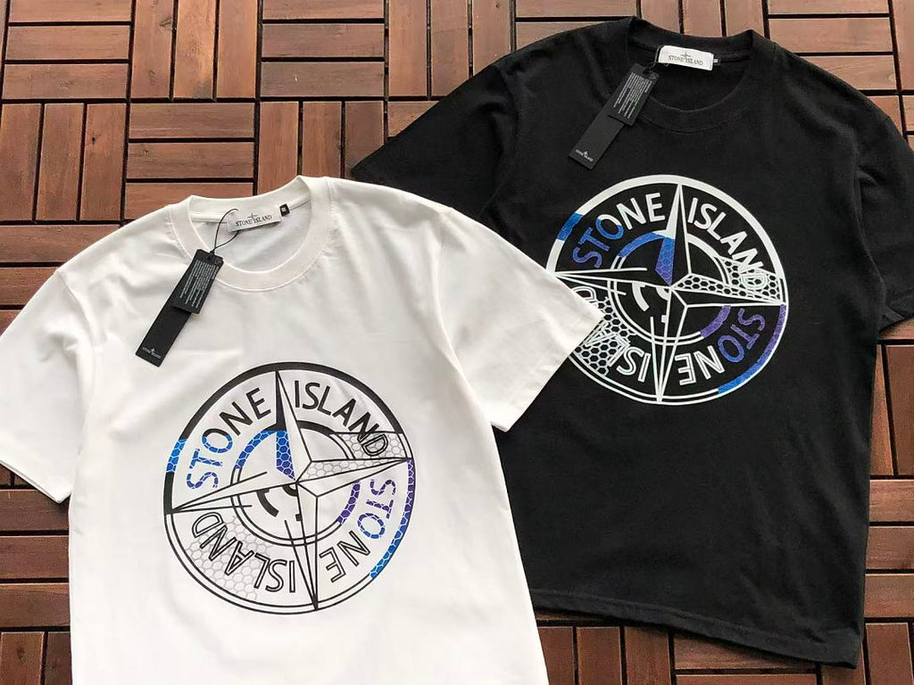 Black White Badge Graphic Stone Island T-Shirt