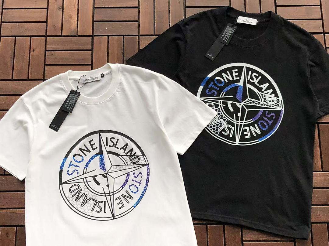 Black White Badge Graphic Stone Island T-Shirt