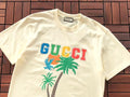 Cream Palm Tree Logo Gucci T-Shirt