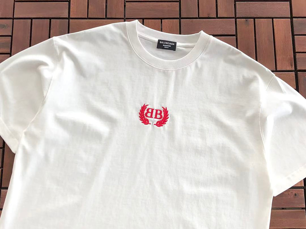 White Red Logo Balenciaga T-Shirt