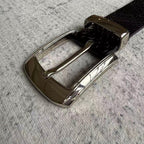 Snakeskin-Embossed Belt - Black