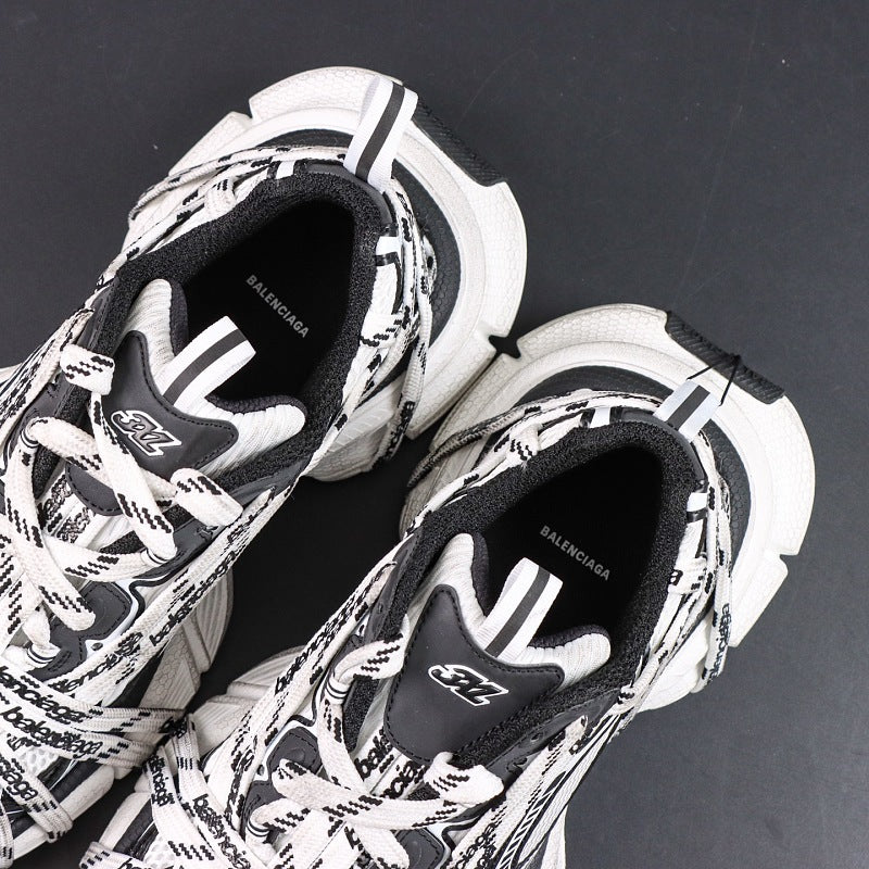 Balenciaga Track Sneaker - White/Black Logo Print