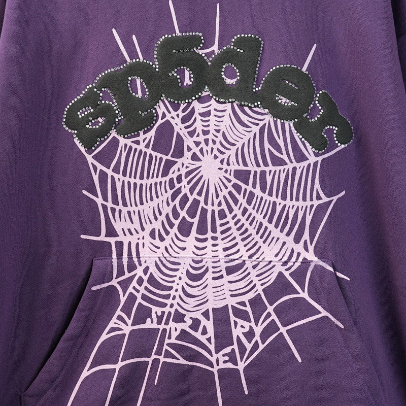 Sp5Der Web Hoodie Purple