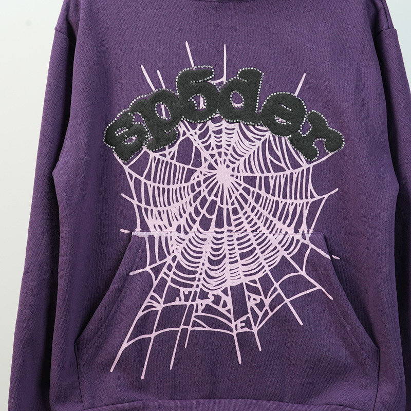Sp5Der Web Hoodie Purple