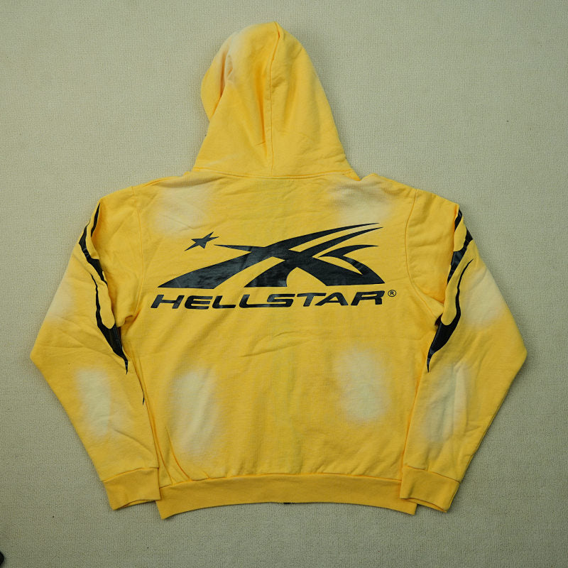 Hellstar Sports Zip-Up Sweatshirtyellow