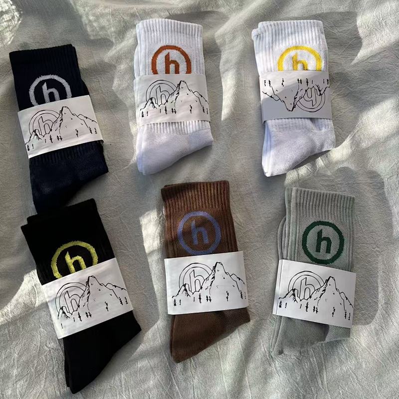 Hidden NY "H" Logo Crew Socks with Mountain Graphic Band