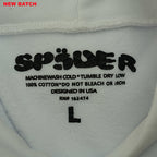 Sp5Der Rhinestone Logo Hoodie White