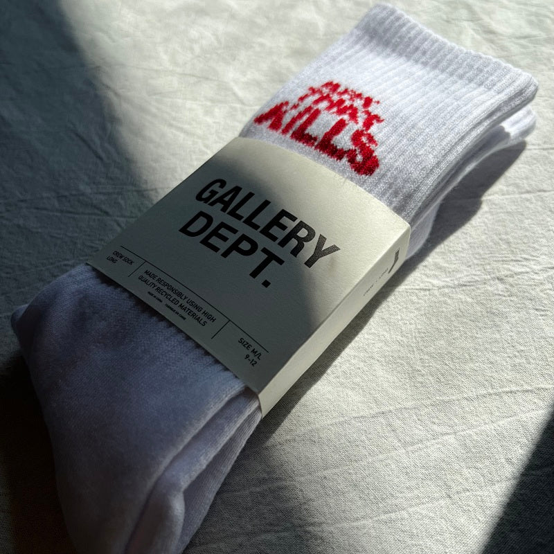 Art That Kills Crew Socks - Black/White