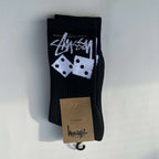 Crew Socks with 8-Ball and Dice Graphics