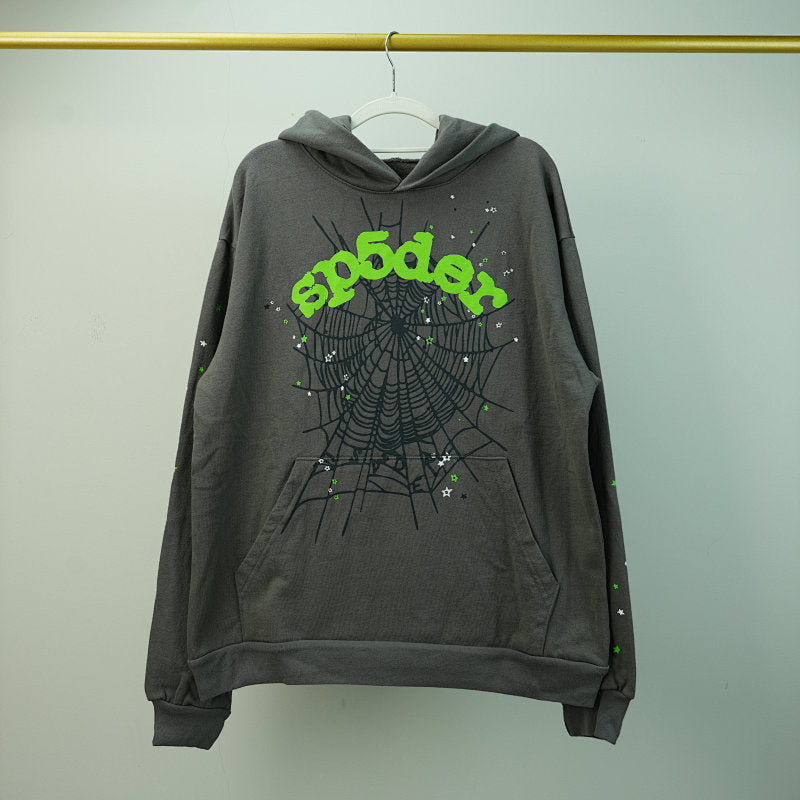 Sp5der Wait Web Hoodie Slate Grey