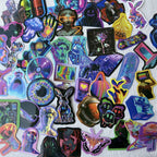 Holographic Vaporwave Aesthetic Sticker Pack Set