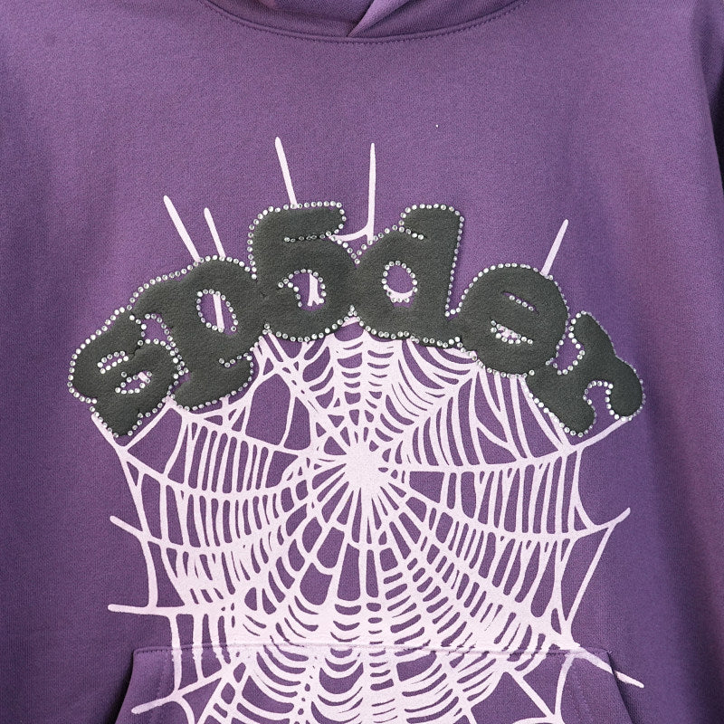 Sp5Der Web Hoodie Purple
