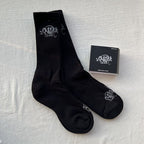 Black Crew Socks with Graffiti Logo Twin Pack