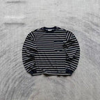 Striped Long Sleeve Crewneck - Navy/White