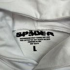 Sp5Der Rhinestone Logo Hoodie White