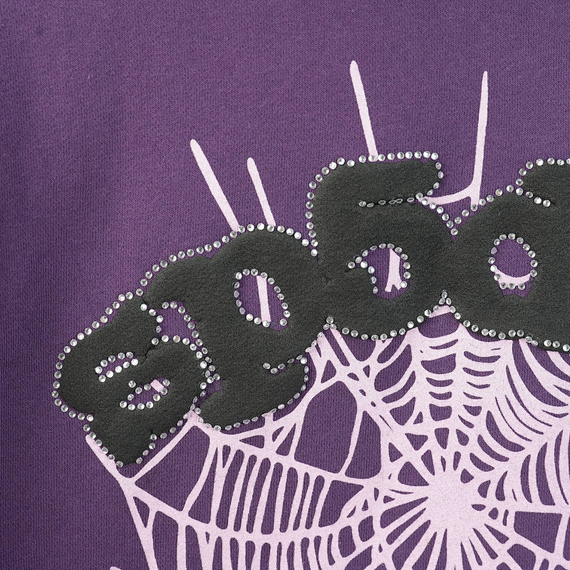 Sp5Der Web Hoodie Purple