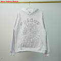 Sp5Der Rhinestone Logo Hoodie White