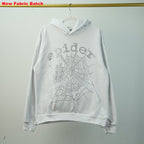 Sp5Der Rhinestone Logo Hoodie White