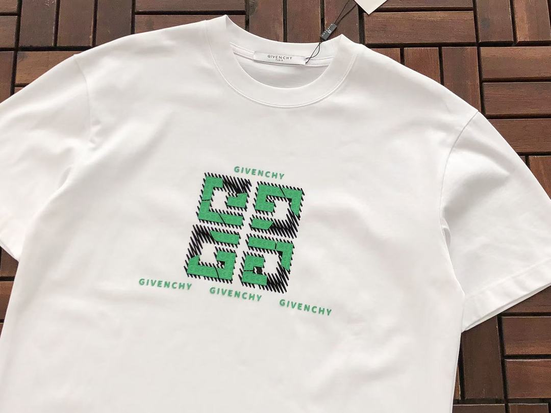 White Green Logo Givenchy T-Shirt