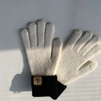 Knit Winter Gloves with Fleece Cuff