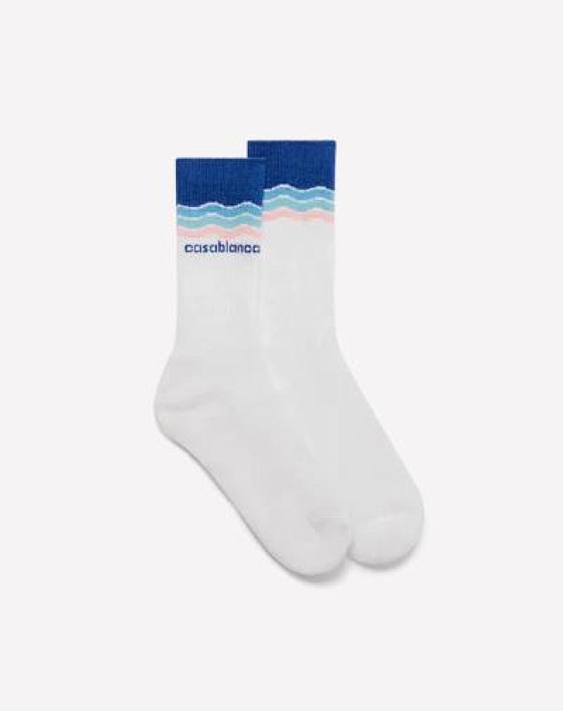 Casablanca Wave Pattern Crew Socks
