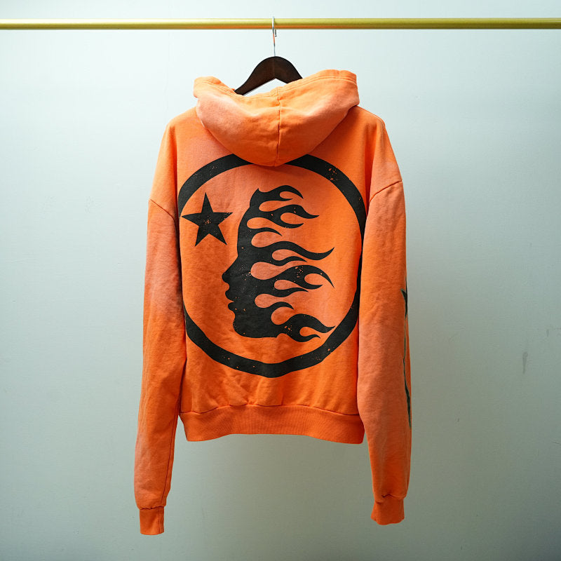 Hellstar Fire Orange Hoodie Orange Dye