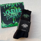 Graffiti Logo Crew Socks Twin Pack with Packaging