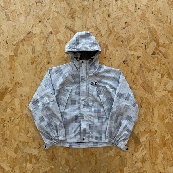 Mertra Patchwork Plaid Jacket - Grey Camo