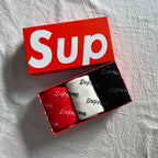 Supreme Crew Socks 3-Pack - Red/White/Black