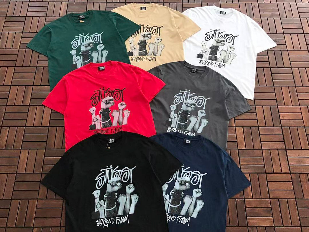 Multicolor Figure Graphic Stussy T-Shirt