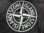 Black White Text Logo Stone Island T-Shirt