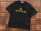 Black White Compass Logo Stone Island T-Shirt 3