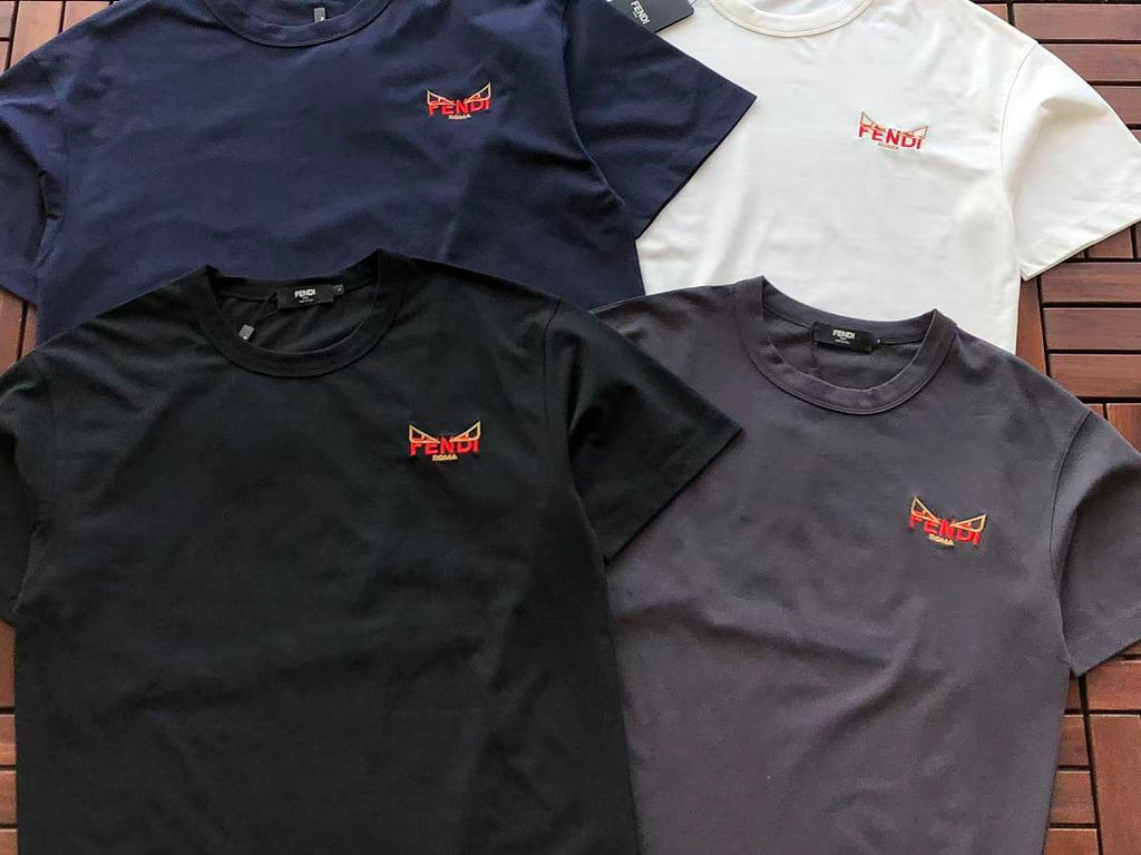 Black Navy Small Logo Fendi T-Shirt