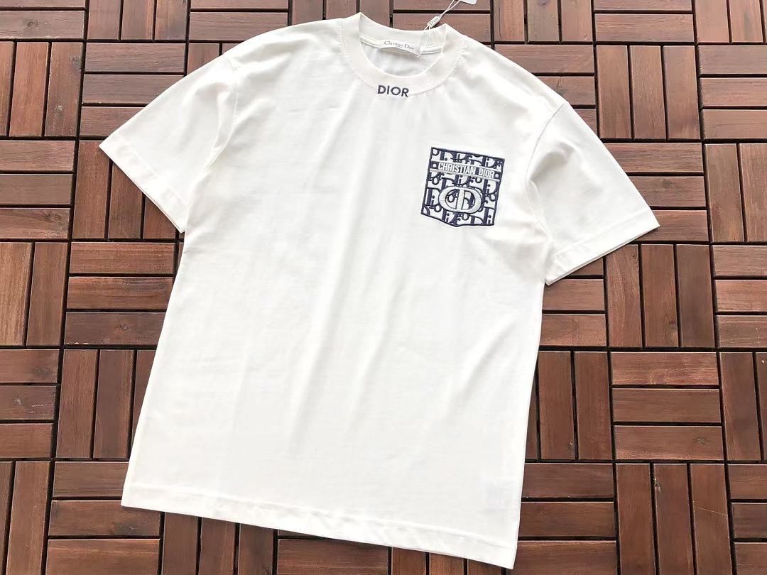 White Graphic Dior T-Shirt