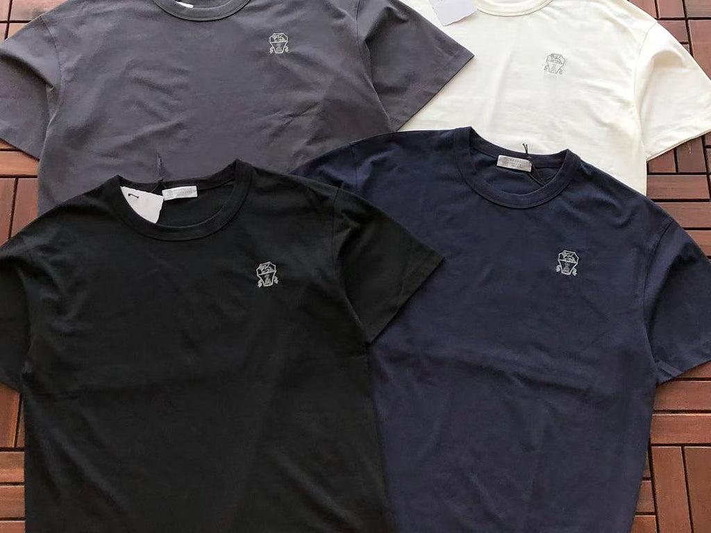 White Logo Brunello Cucinelli T-Shirt