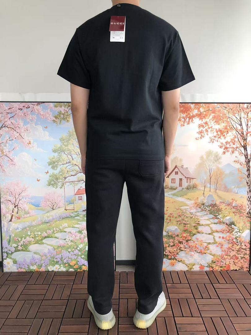 Black White Green Logo Gucci T-Shirt