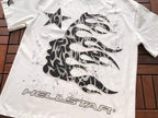 White Black Flame Graphic Hellstar T-Shirt