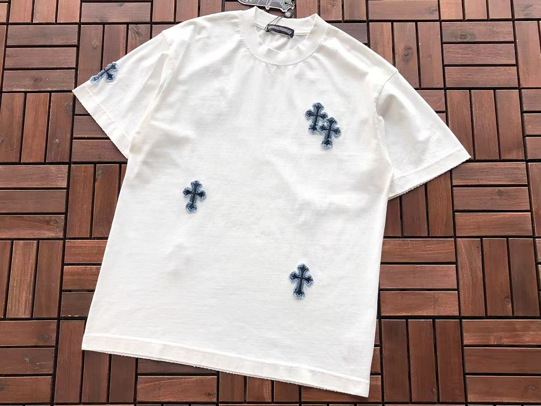 Black White Cross Graphic Chrome Hearts T-Shirt