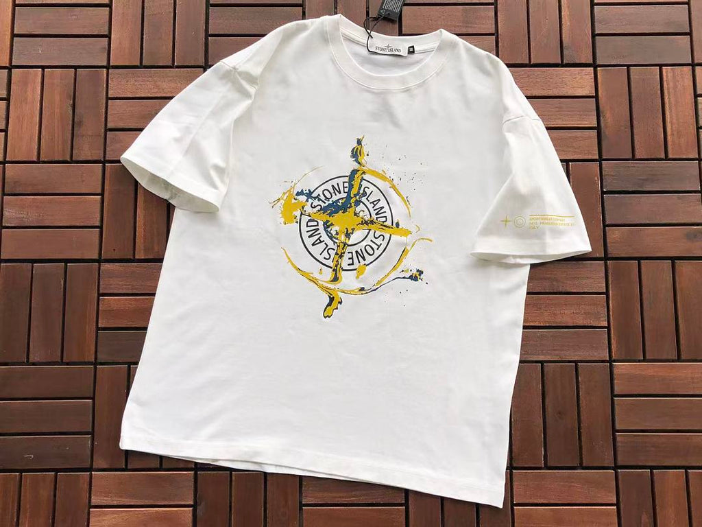Black White Small Logo Stone Island T-Shirt 3