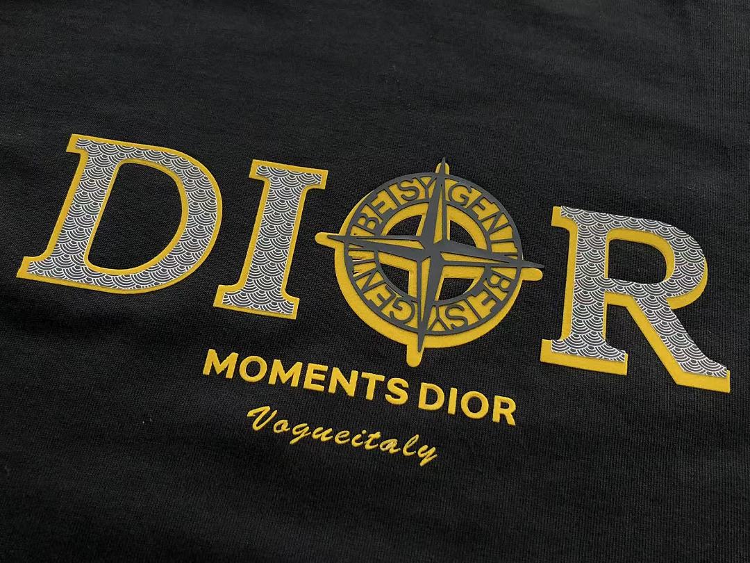 Black Yellow Logo Dior T-Shirt