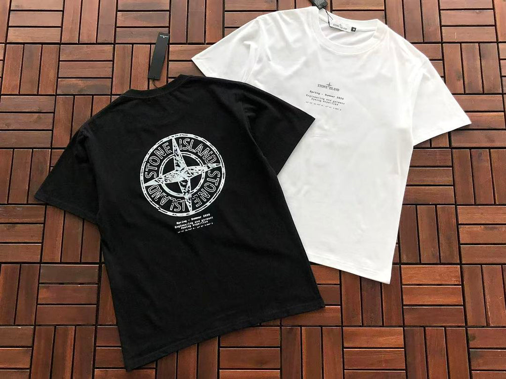 Black White Compass Graphic Stone Island T-Shirt