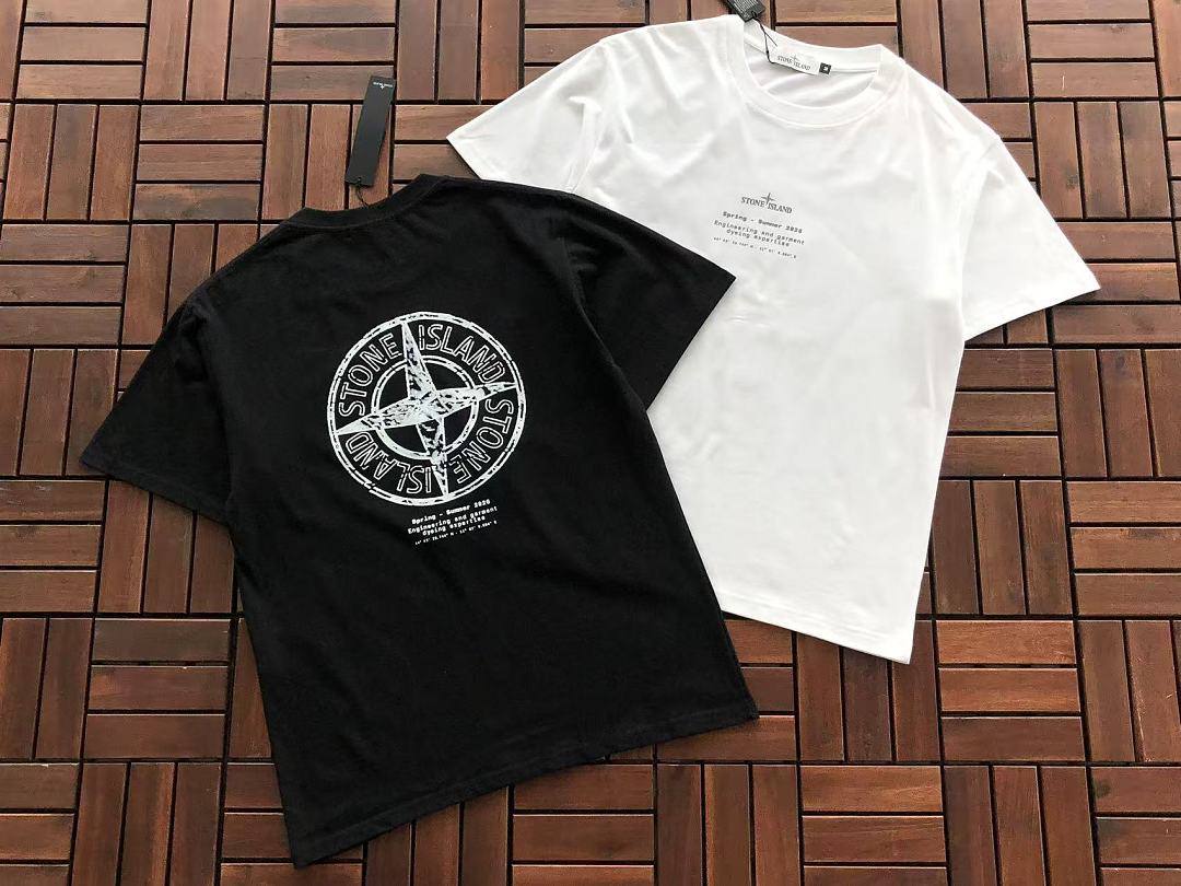 Black White Compass Graphic Stone Island T-Shirt